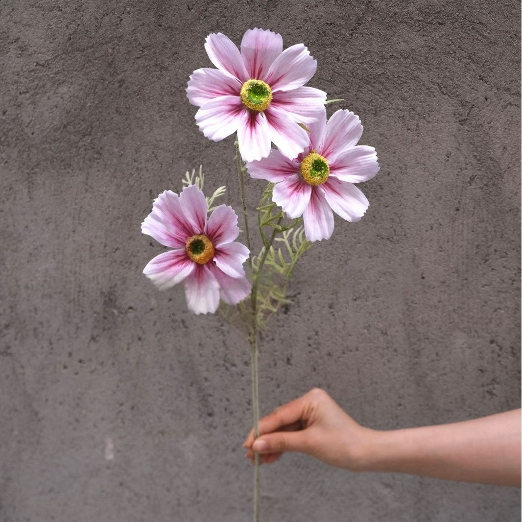 Valar Flower Artificial Cosmos Bouquet – Hand-Painted Look, Lifelike Textured Petals FS-1063