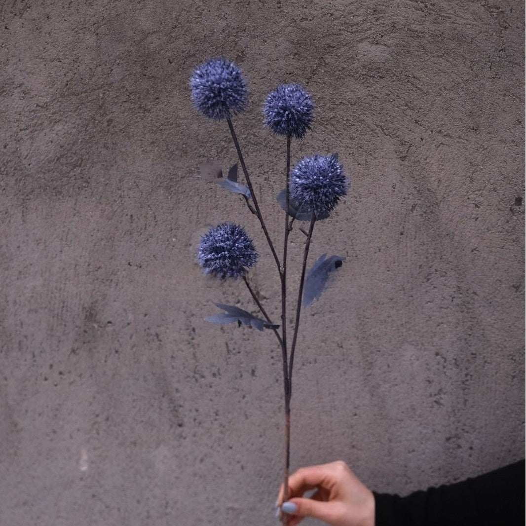 4-Head Allium Faux Flower – Modern Pom Pom Decorative Stem FS-1042