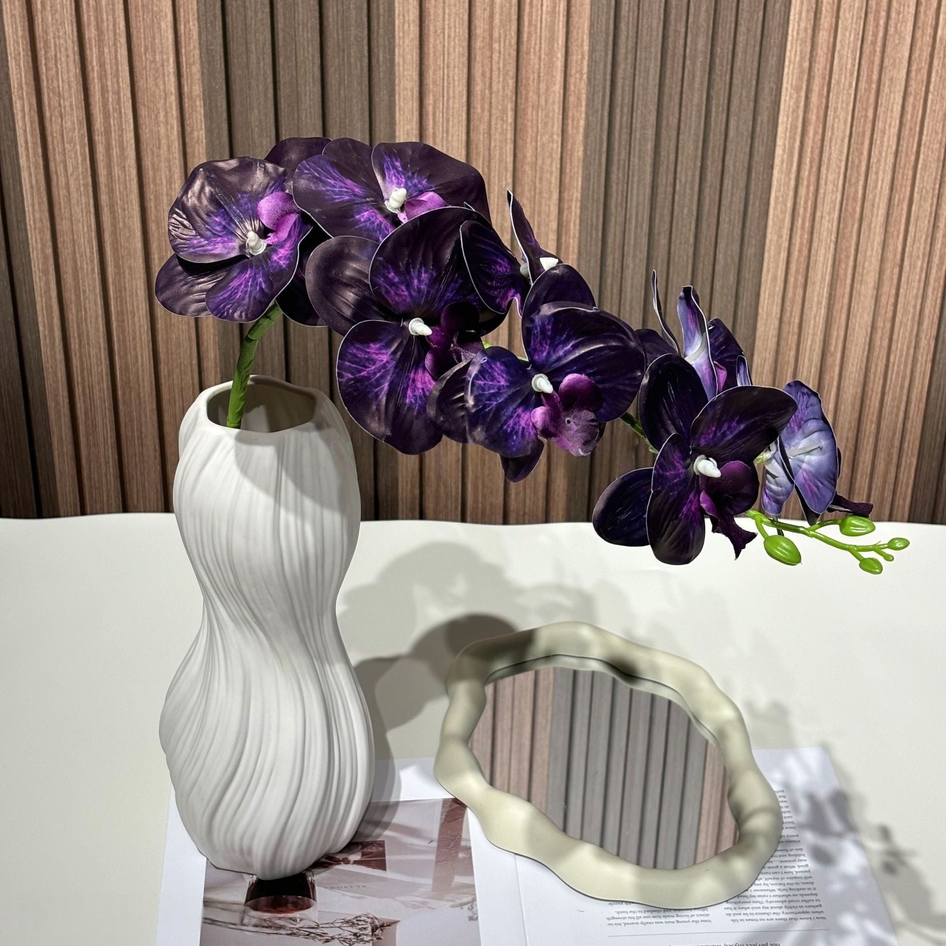 Valar Flower 3D Butterfly Orchid – 9 Heads of Realistic Faux Phalaenopsis for Elegant Home & Event Decor FS-1060