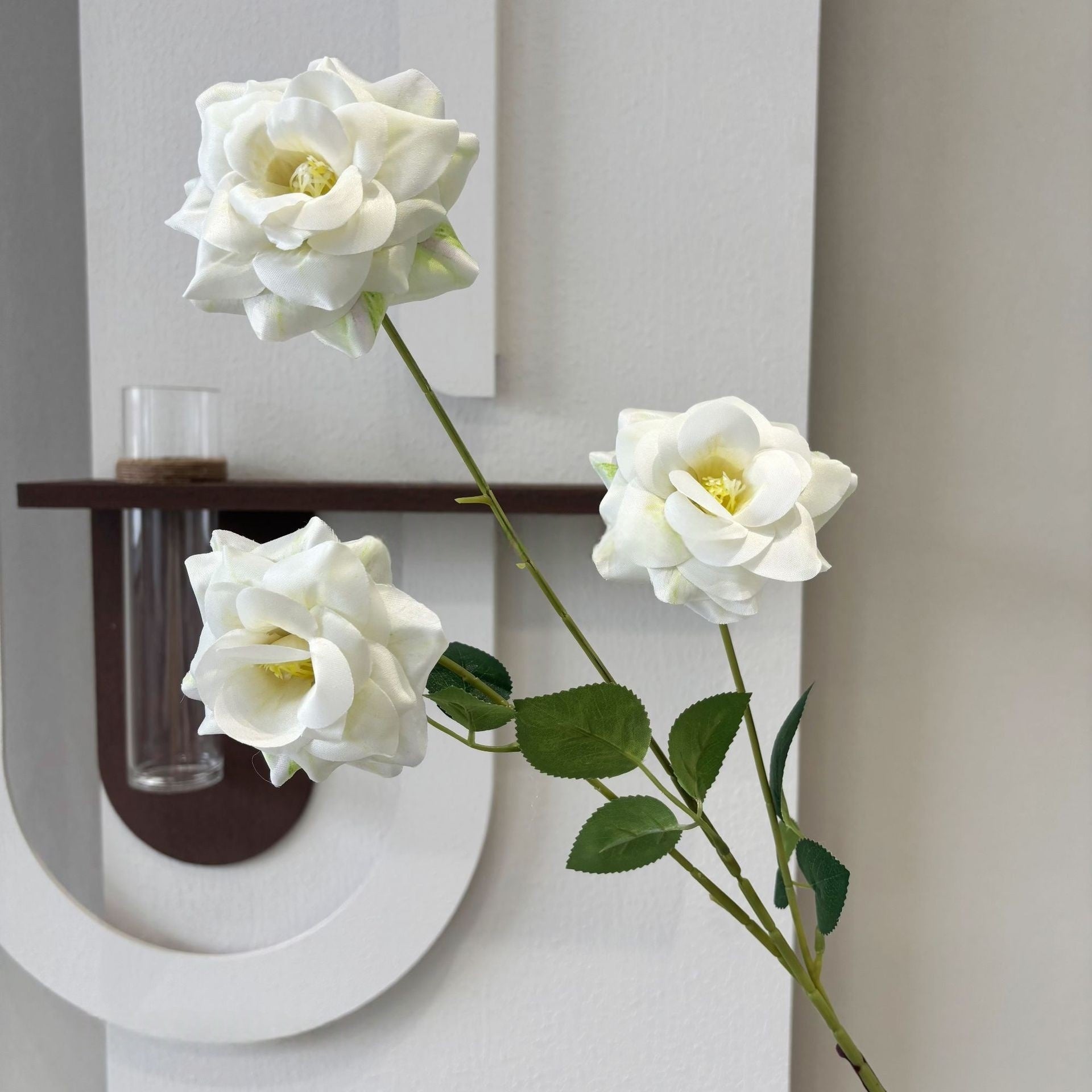 Elegant White Artificial Flower Stem | Simple Faux Floral for Interior Design FS-1003B