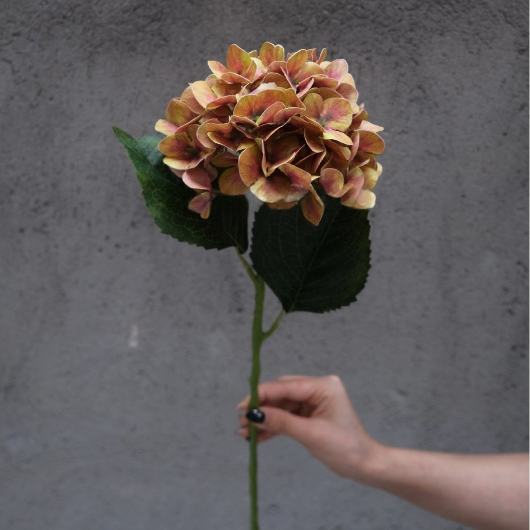 Rusty Autumn Orange Artificial Flower | Vintage Style Single Stem FS-1012A