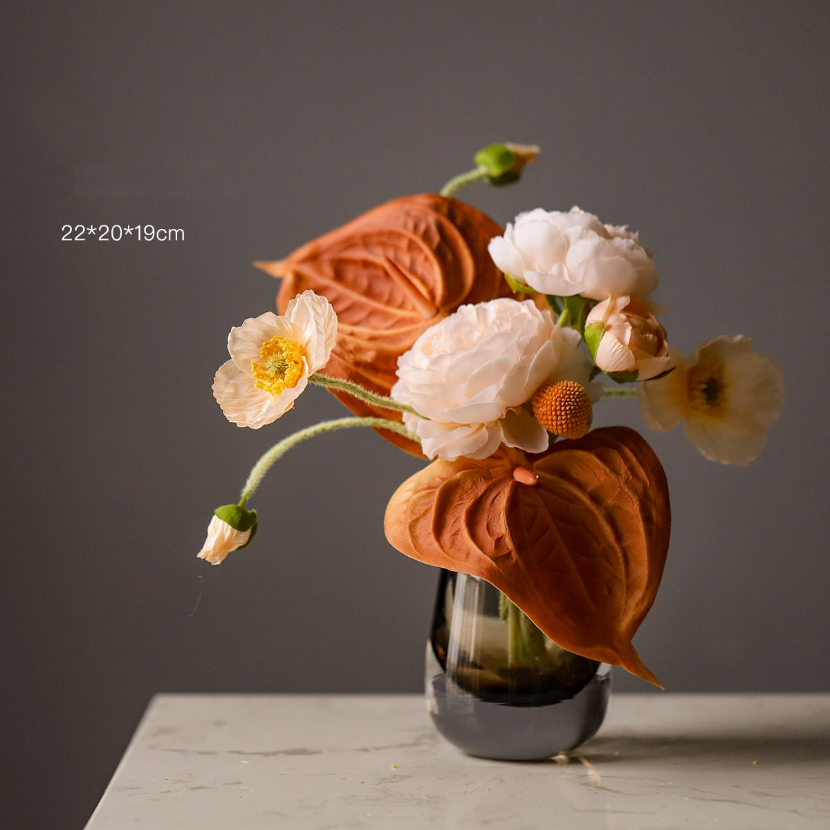 Mini Faux Floral Arrangement | Ice Cream-Inspired Bouquet for Home & Event Decor VB-216 (Without Vase)