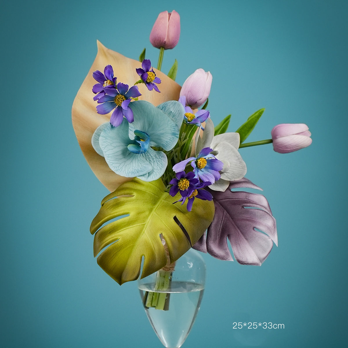 Modern Artistic Faux Floral Arrangement | Luxury Designer Artificial Flowers for Home, Hotel & Event Display VB-213 (Without Vase)