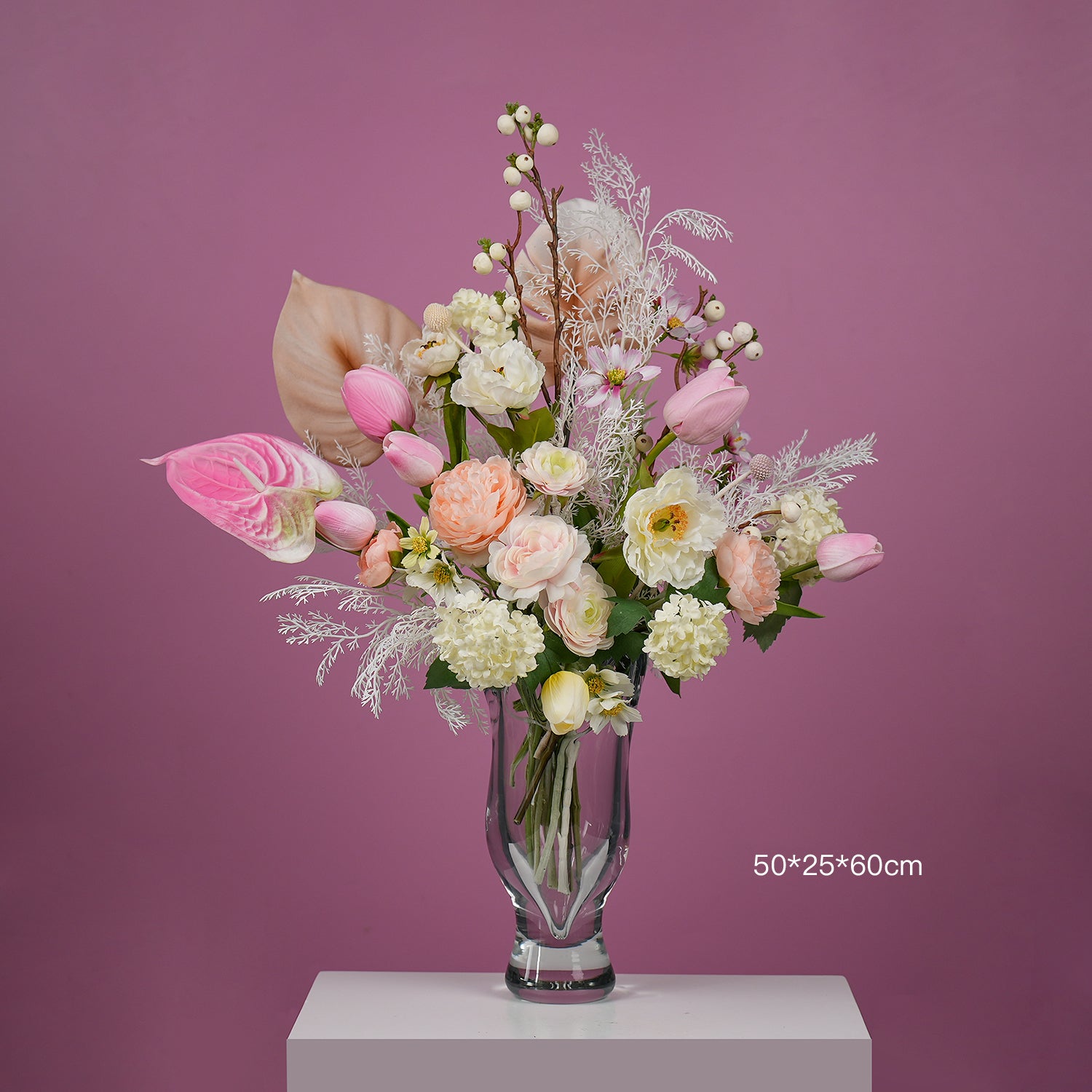 Romantic Naturalist Bridal Bouquet | Silk Floral Arrangement for Outdoor Weddings & Elegant Home Décor VB-103 (Without Vase)