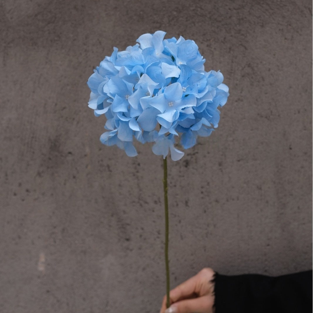 Sky Blue Faux Flower Stem | Elegant Single Bloom for Home Decor FS-1009A