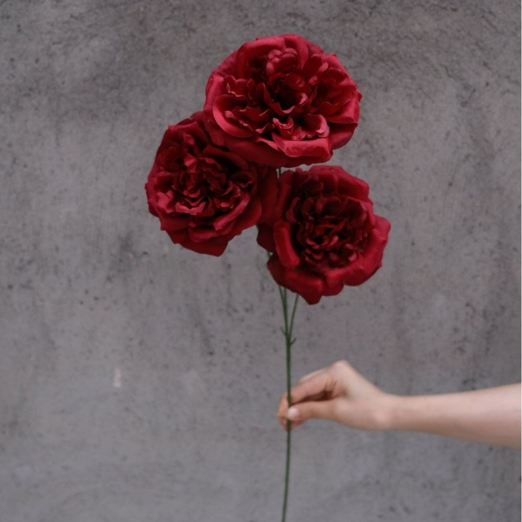 Three-Head Faux Martin Rose Stem – Single Artificial Flower for Home Decor & Wedding Styling FS-1019
