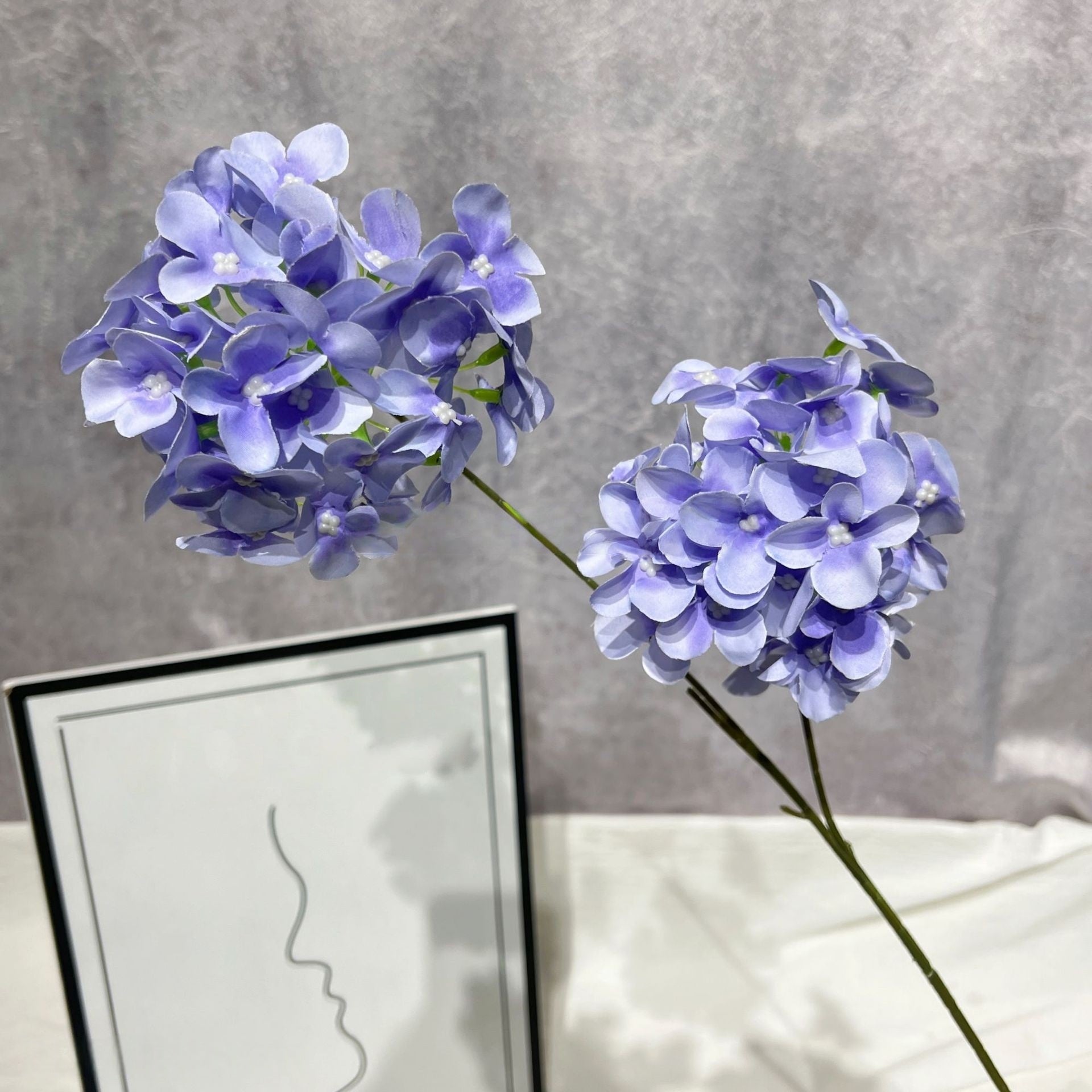 Valar Flower Artificial Hydrangea Stems – Double Head Real Touch Silk Flowers for Home & Wedding Decor FS-1067