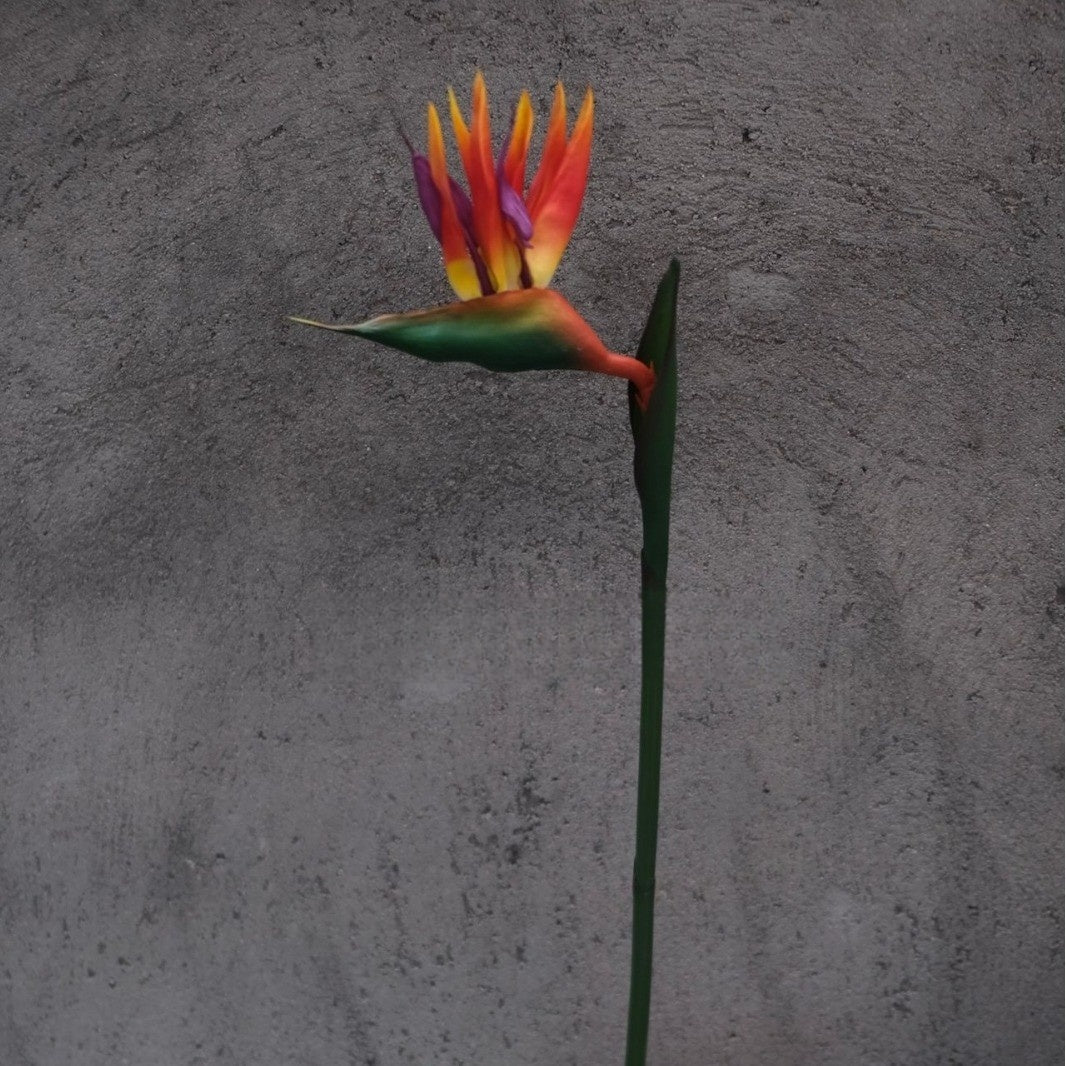 Autumn Orange Faux Flower Stem | Single Bloom for Seasonal Home Decor FS-1011A