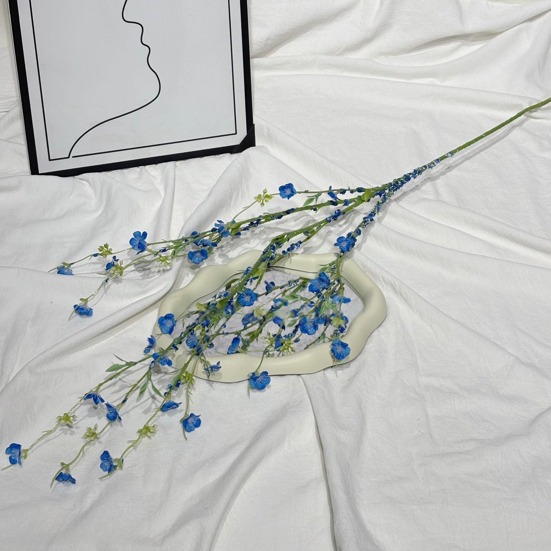 Faux Mini Blossom Willow Stem – Whimsical Snowy Bloom for Floral Arrangements FS-1051