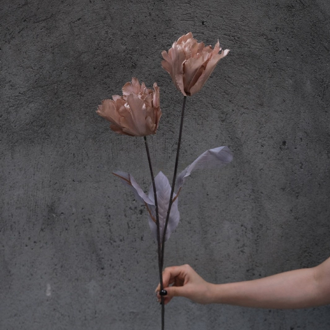 Rusty Autumn Orange Artificial Flower | Vintage Style Single Stem FS-1012A