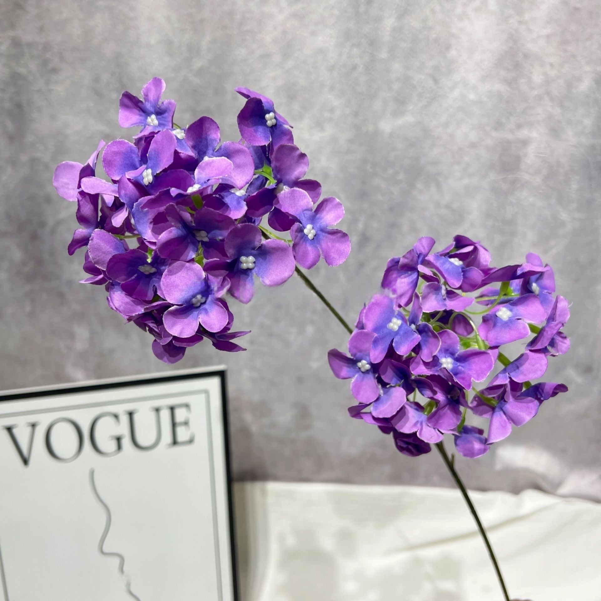 Valar Flower Artificial Hydrangea Stems – Double Head Real Touch Silk Flowers for Home & Wedding Decor FS-1067
