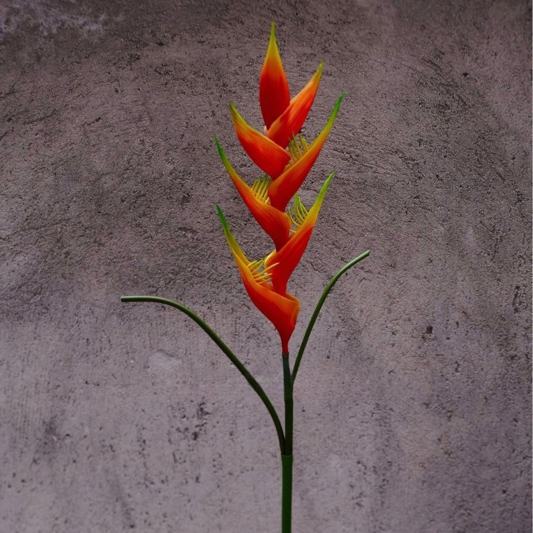 Autumn Orange Faux Flower Stem | Single Bloom for Seasonal Home Decor FS-1011A