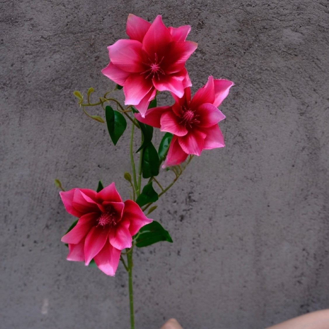 Magenta Pink Faux Flower Stem | Lifelike Single Bloom for Home Decor FS-1010A