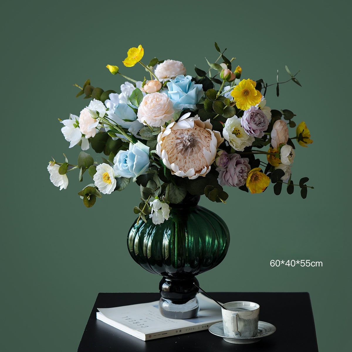 Nordic-Style Artificial Bridal Bouquet | Faux Flower Arrangement for Wedding & Photography Props VB-217 (Without Vase)