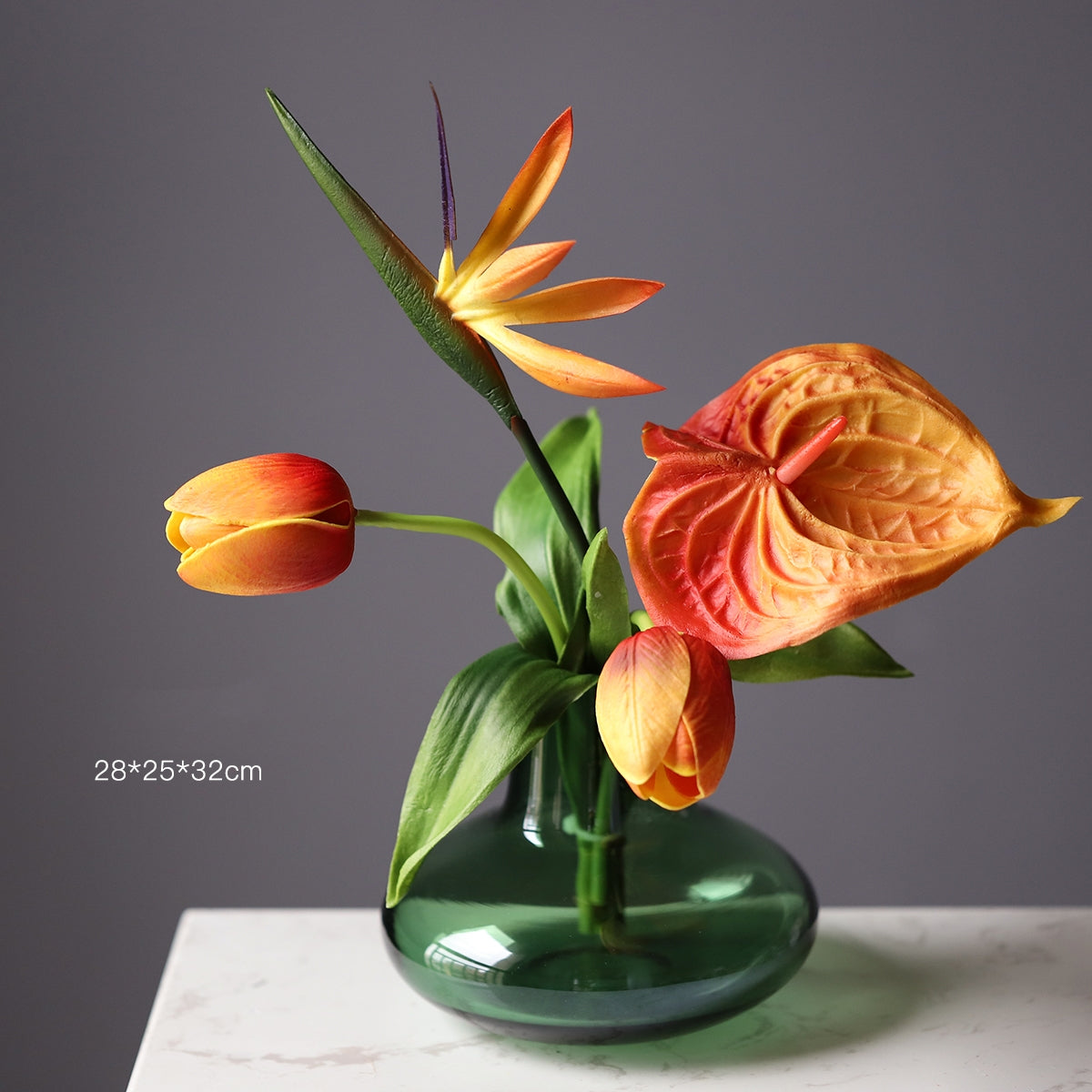 Mini Faux Floral Arrangement | Ice Cream-Inspired Bouquet for Home & Event Decor VB-216 (Without Vase)