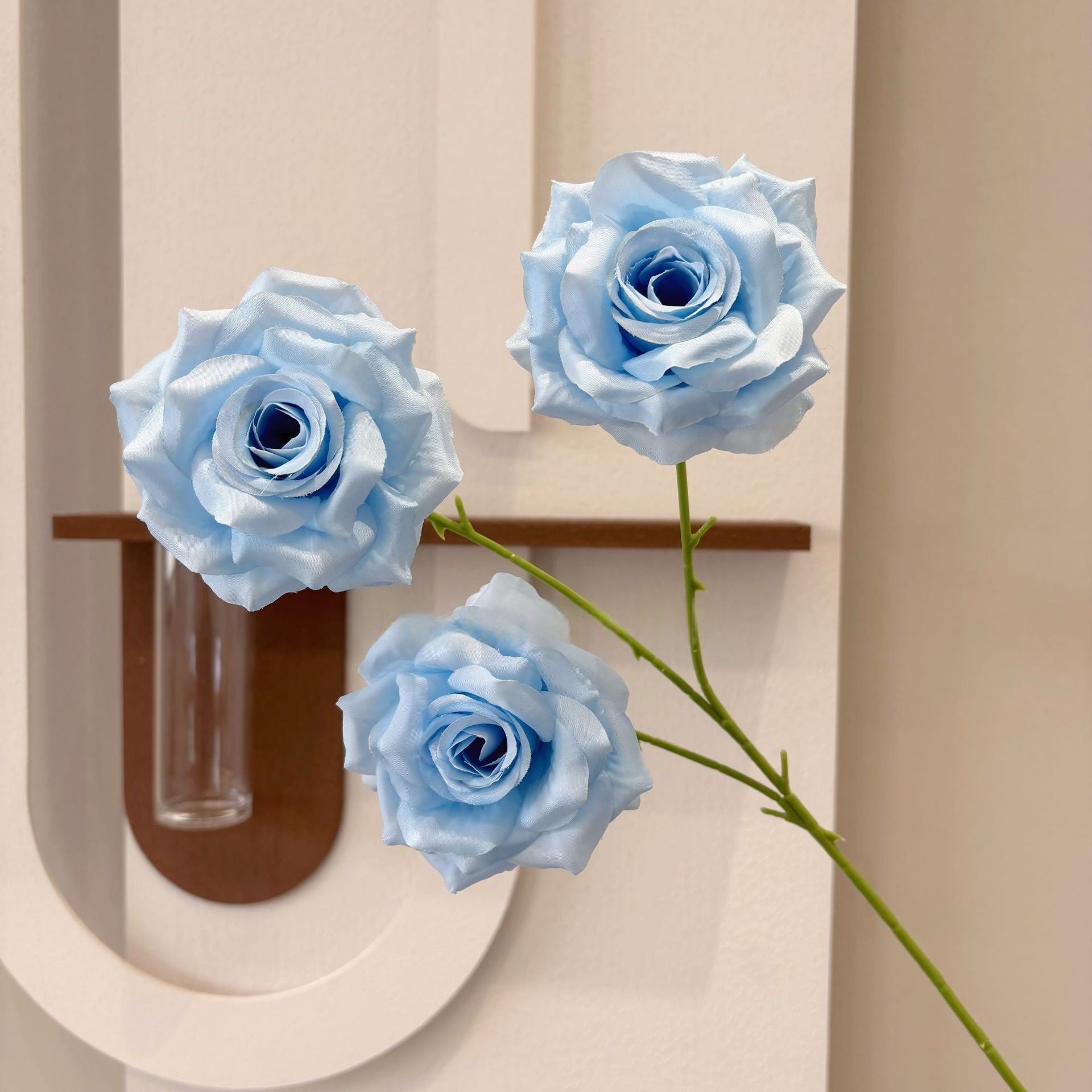 Three Head Diamond Rose Stem – Leafless Artificial Rose for Home Decor & Event Styling FS-1020