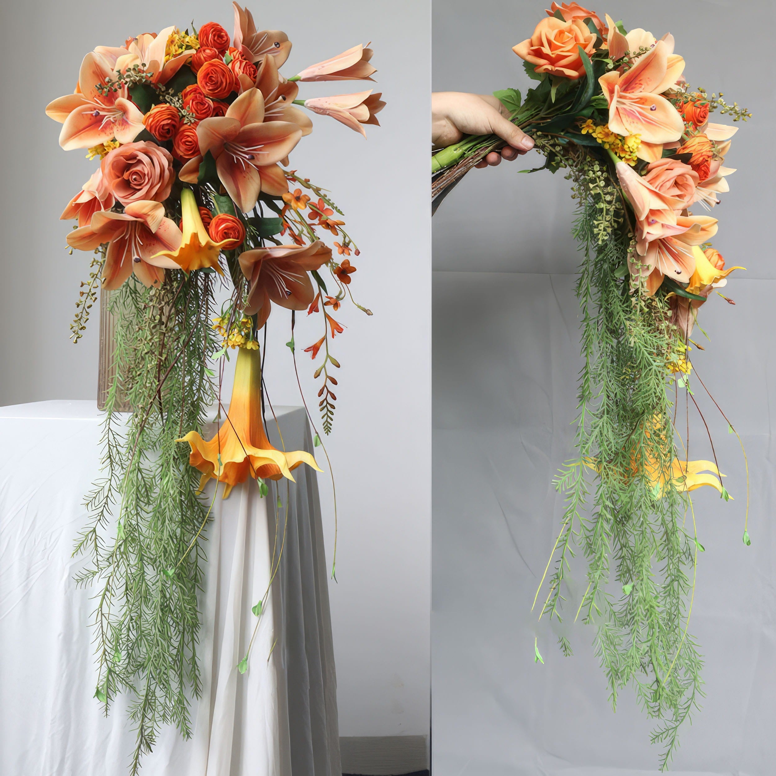 Elegante künstliche Blumenarrangements Sträuße - Realistische Seidenblumen für Hochzeiten, Veranstaltungen und Heimdekoration VB-201