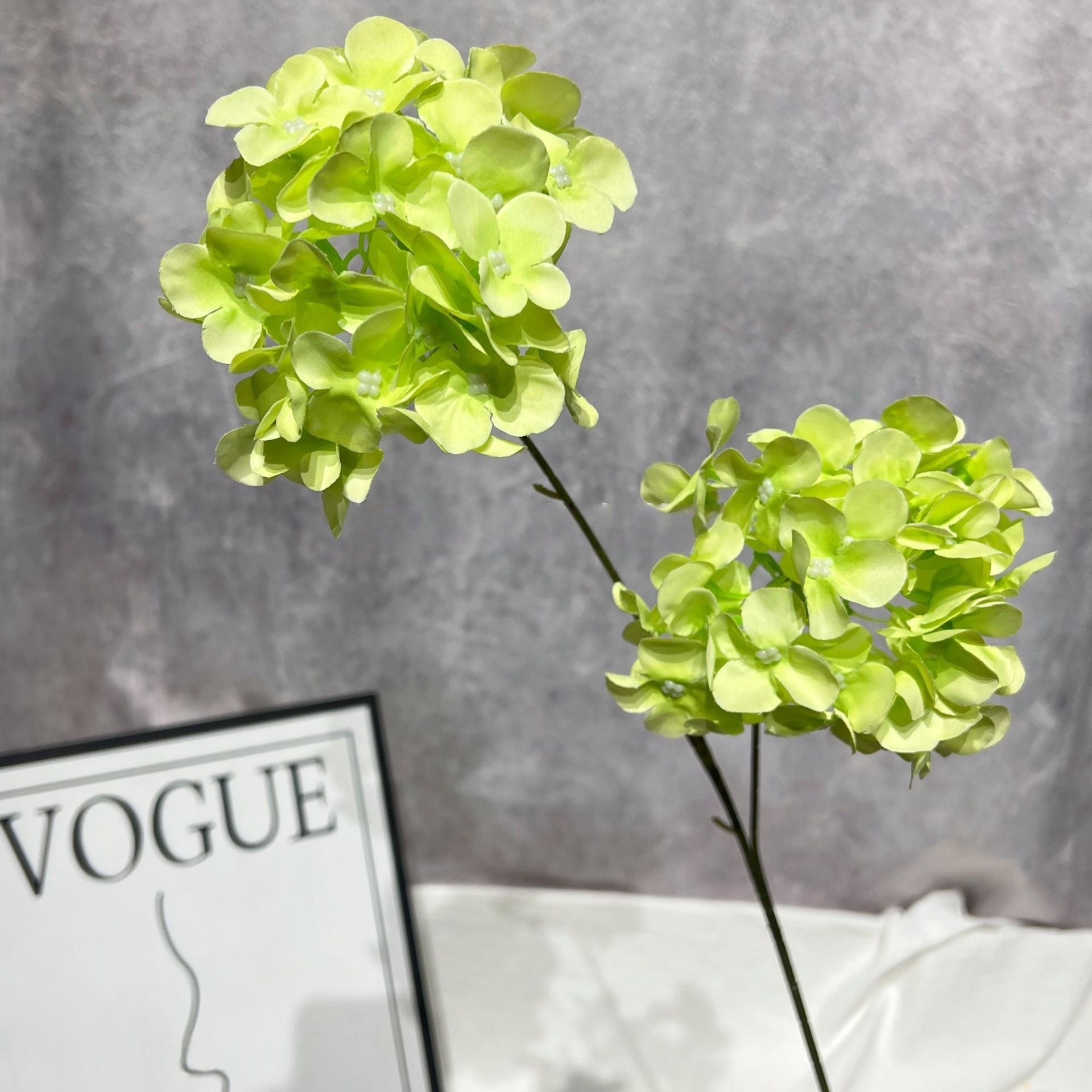 Valar Flower Artificial Hydrangea Stems – Double Head Real Touch Silk Flowers for Home & Wedding Decor FS-1067