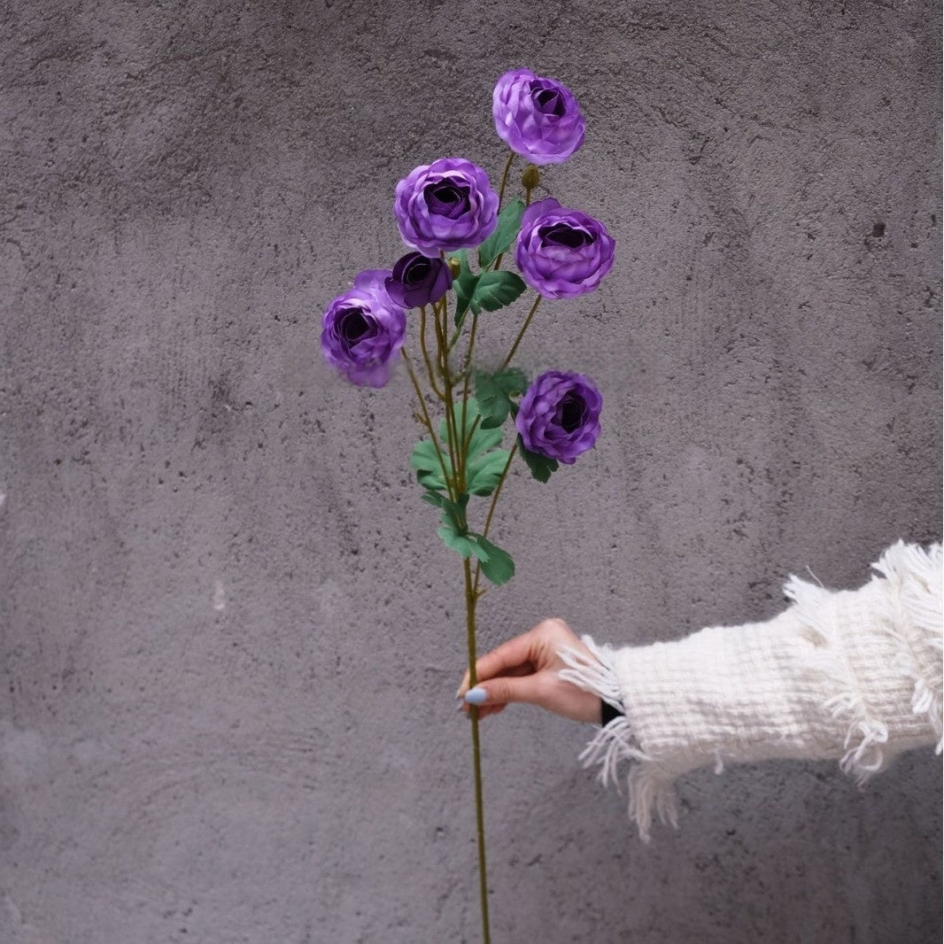 Purple Faux Flower Stem | Elegant Single Bloom for Home Decor Display FS-1004A