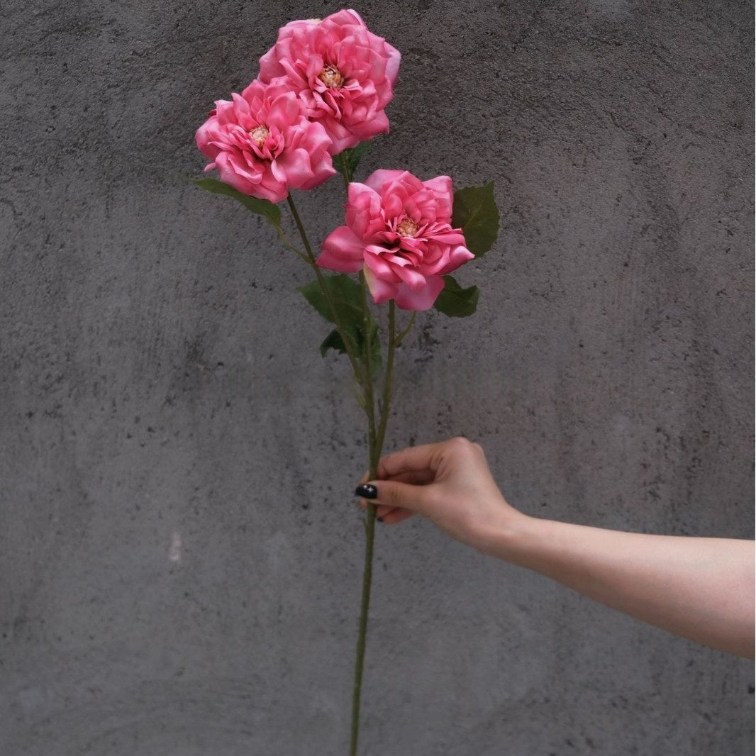 Magenta Pink Faux Flower Stem | Lifelike Single Bloom for Home Decor FS-1010A