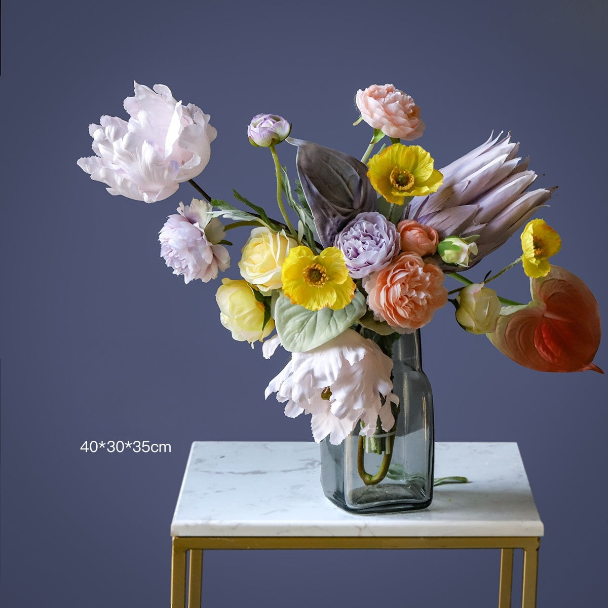 Nordic-Style Artificial Bridal Bouquet | Faux Flower Arrangement for Wedding & Photography Props VB-217 (Without Vase)