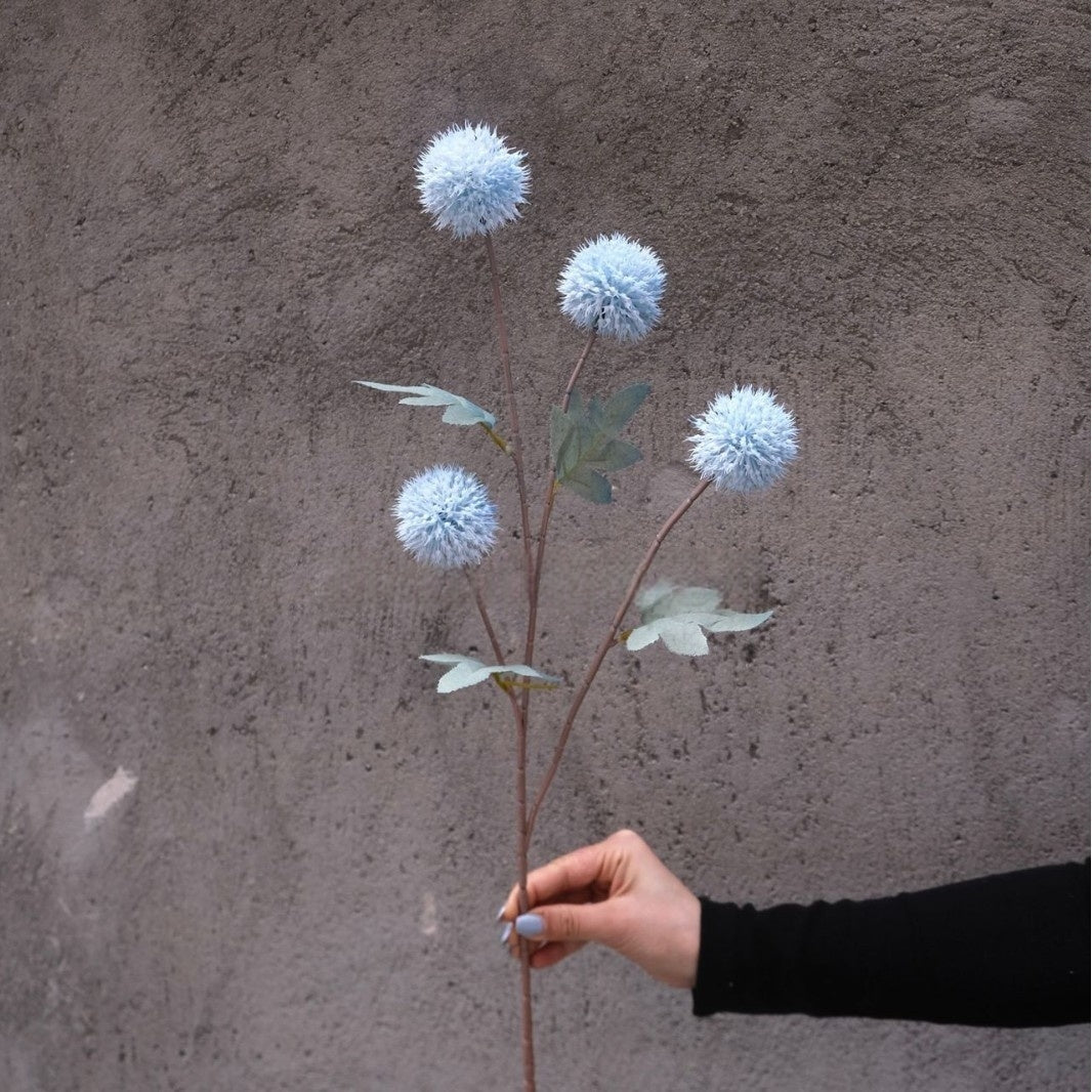 4-Head Allium Faux Flower – Modern Pom Pom Decorative Stem FS-1042