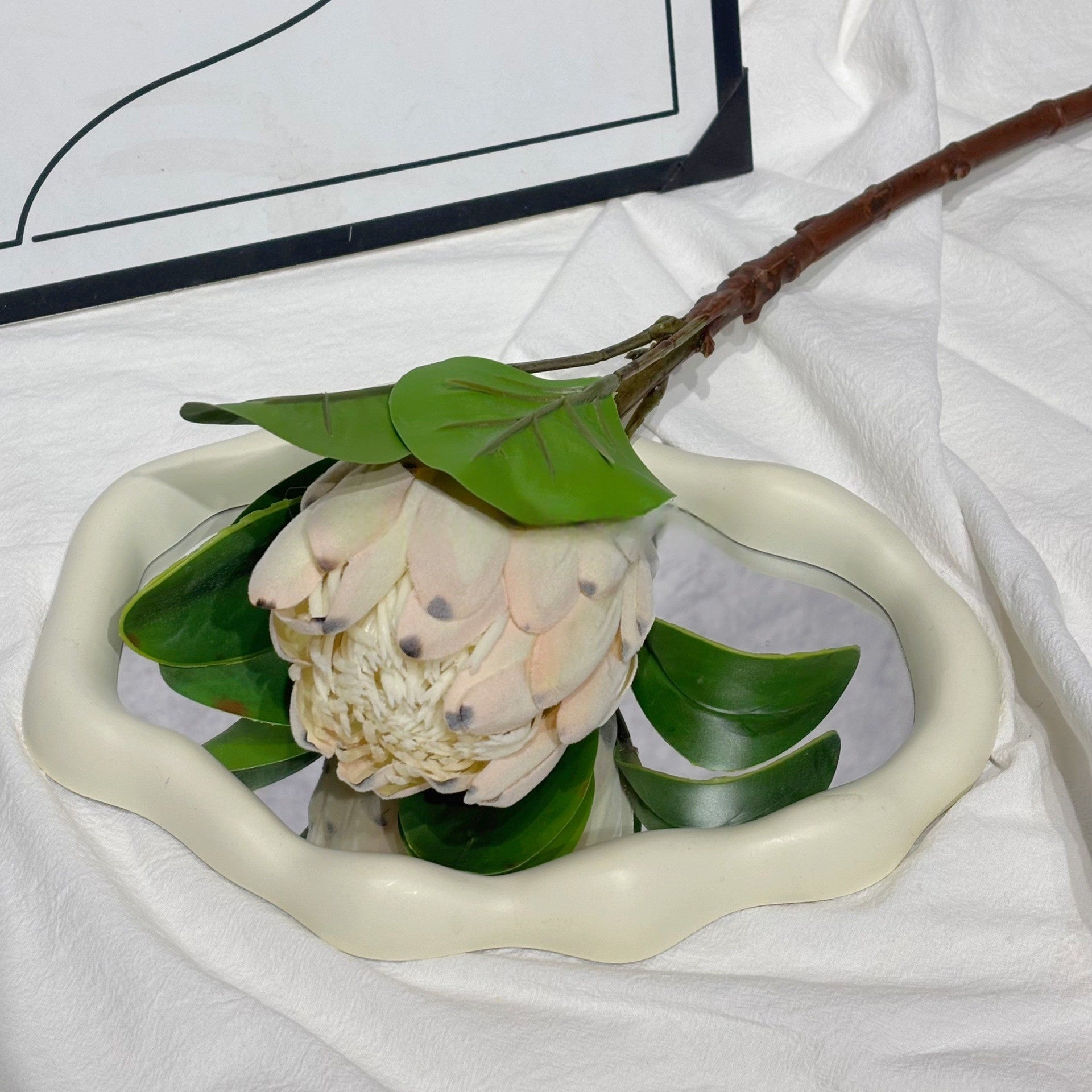 Elegant White Artificial Flower Stem | Simple Faux Floral for Interior Design FS-1003B