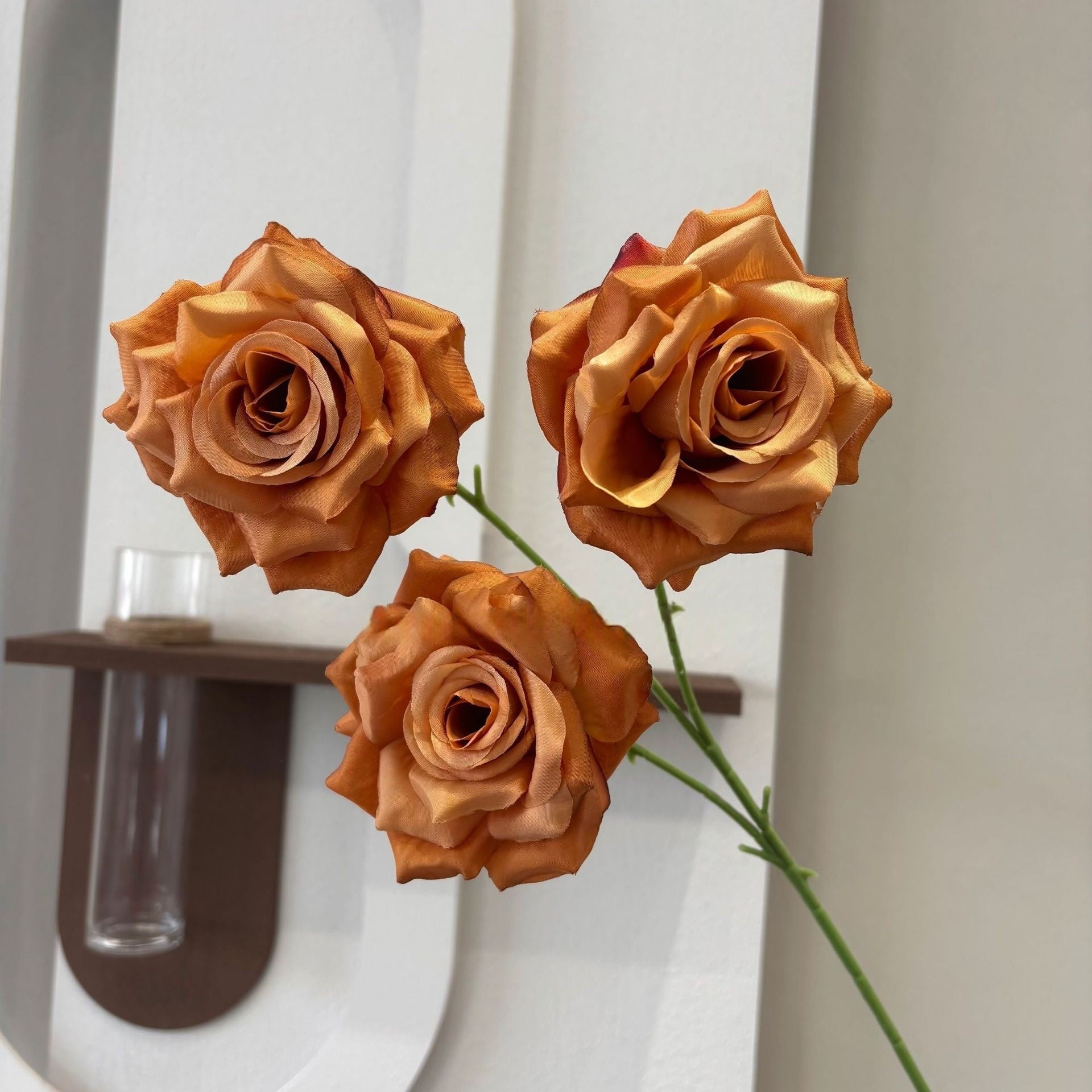 Three Head Diamond Rose Stem – Leafless Artificial Rose for Home Decor & Event Styling FS-1020