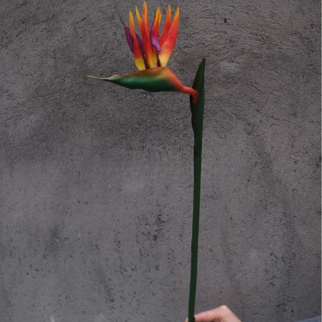 Rusty Autumn Orange Artificial Flower | Vintage Style Single Stem FS-1012A