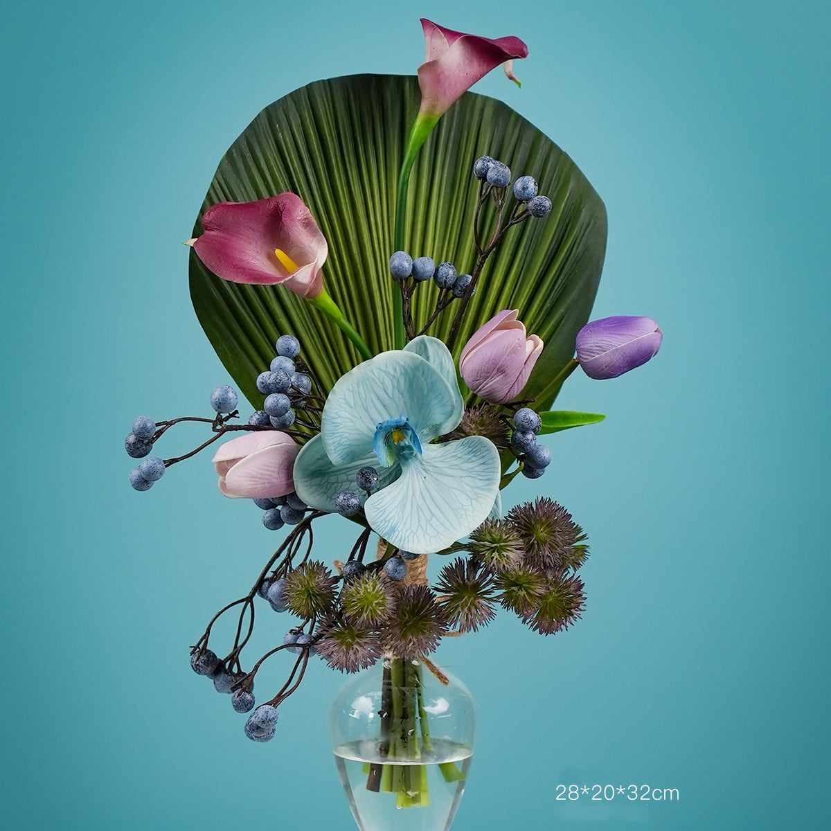 Modern Artistic Faux Floral Arrangement | Luxury Designer Artificial Flowers for Home, Hotel & Event Display VB-213 (Without Vase)