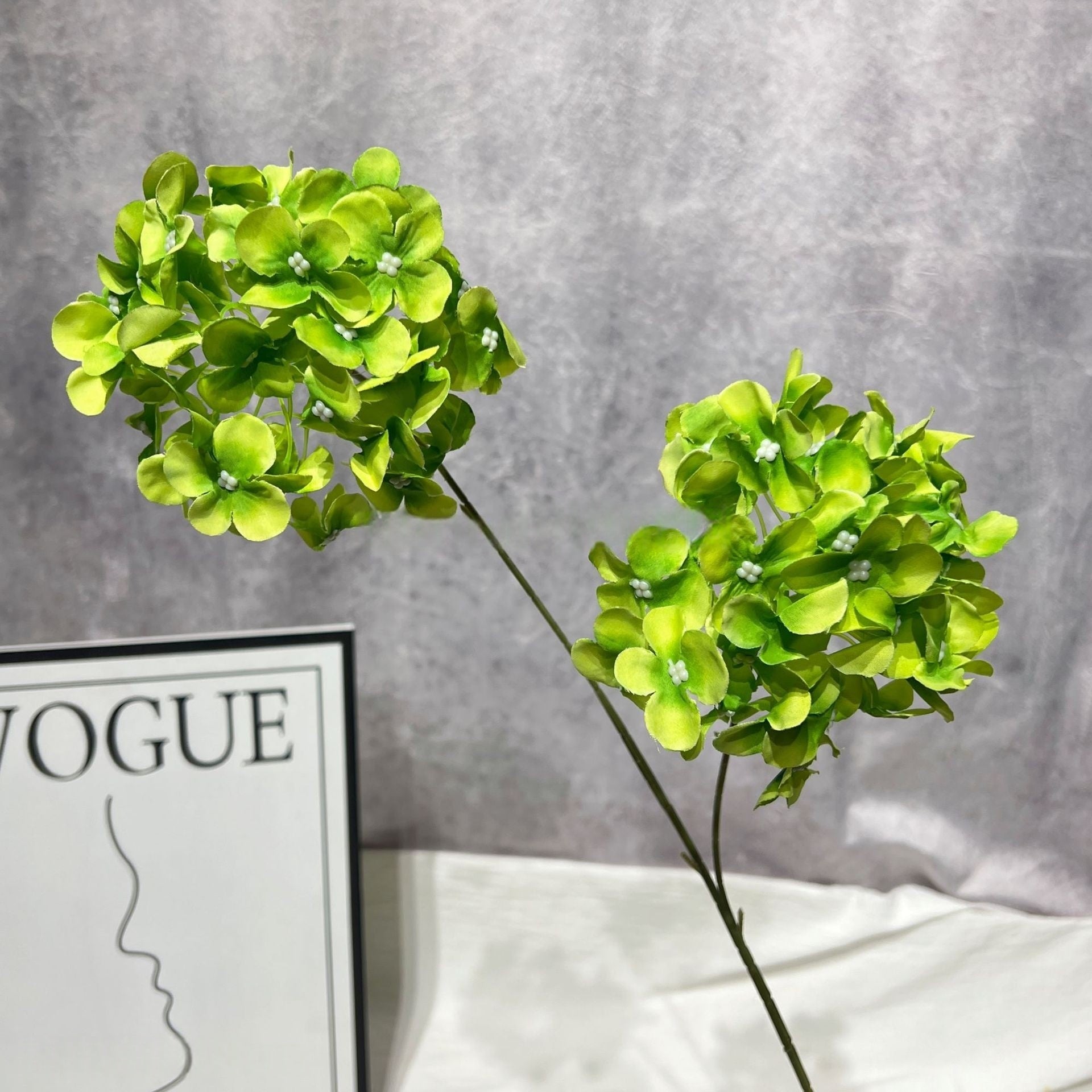 Valar Flower Artificial Hydrangea Stems – Double Head Real Touch Silk Flowers for Home & Wedding Decor FS-1067