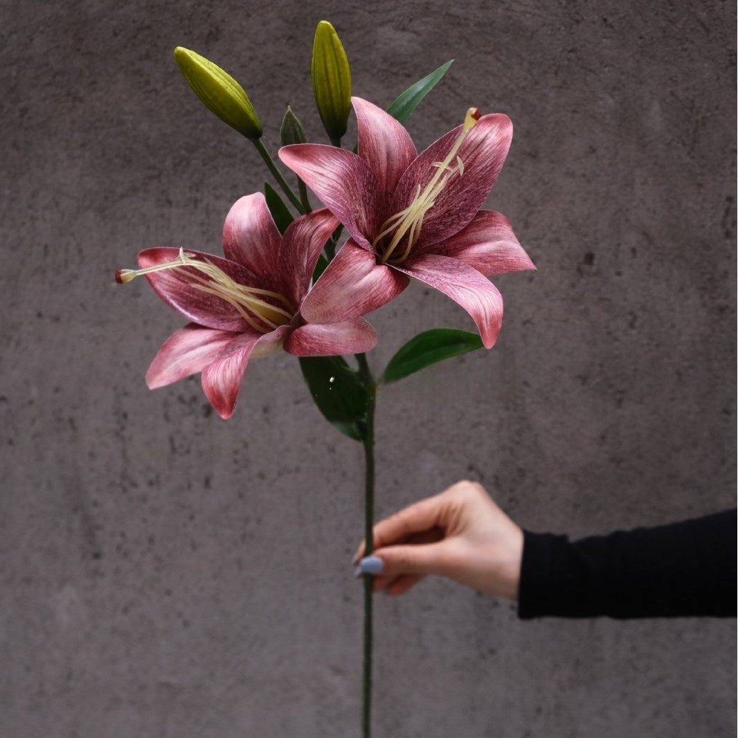 Muted Mauve Pink Artificial Flower | Romantic Single Stem for Vase Styling FS-1013A