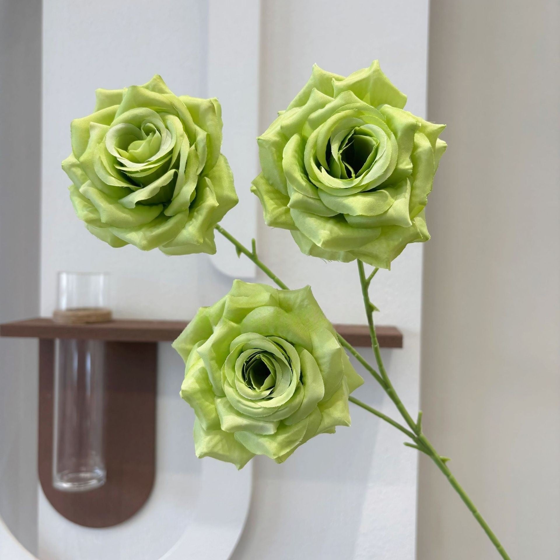 Three Head Diamond Rose Stem – Leafless Artificial Rose for Home Decor & Event Styling FS-1020