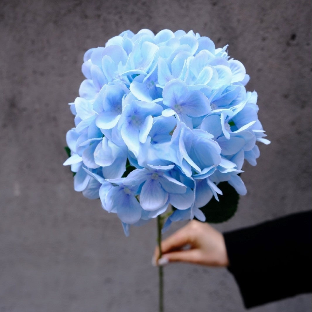 Sky Blue Faux Flower Stem | Elegant Single Bloom for Home Decor FS-1009A