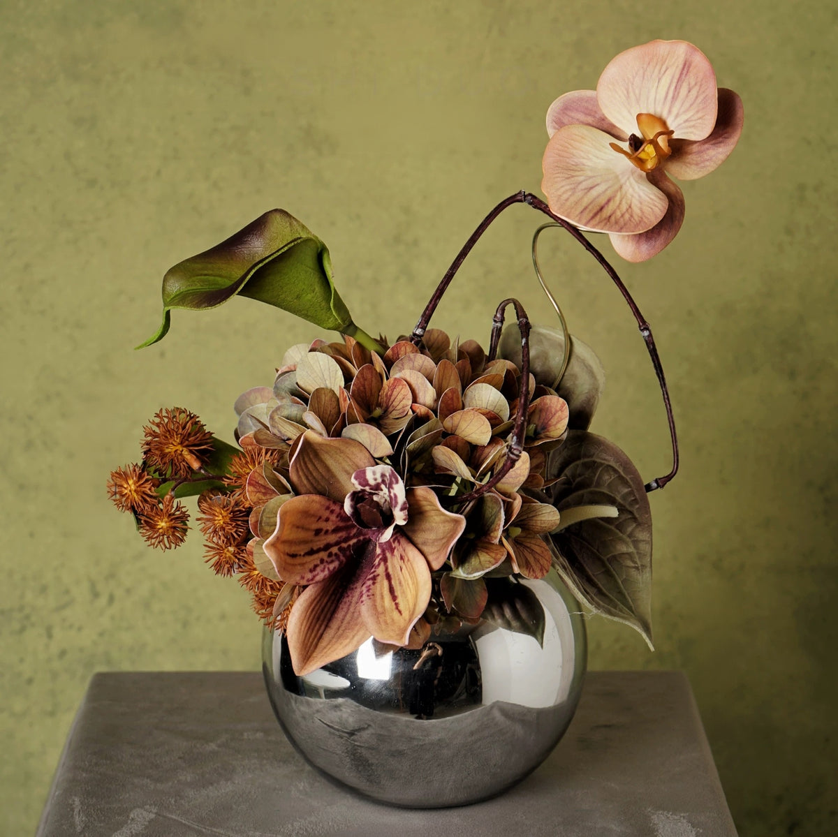 ValarFlower Wabi Sabi Artificial Flower Arrangement, Luxury Autumn Floral Decor for Living Room and Event Styling VB-278