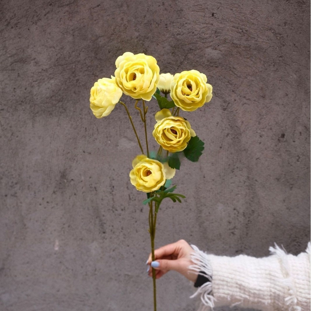 Yellow Green Faux Flower Stem | Single Bloom for Modern Home Decor FS-1006A