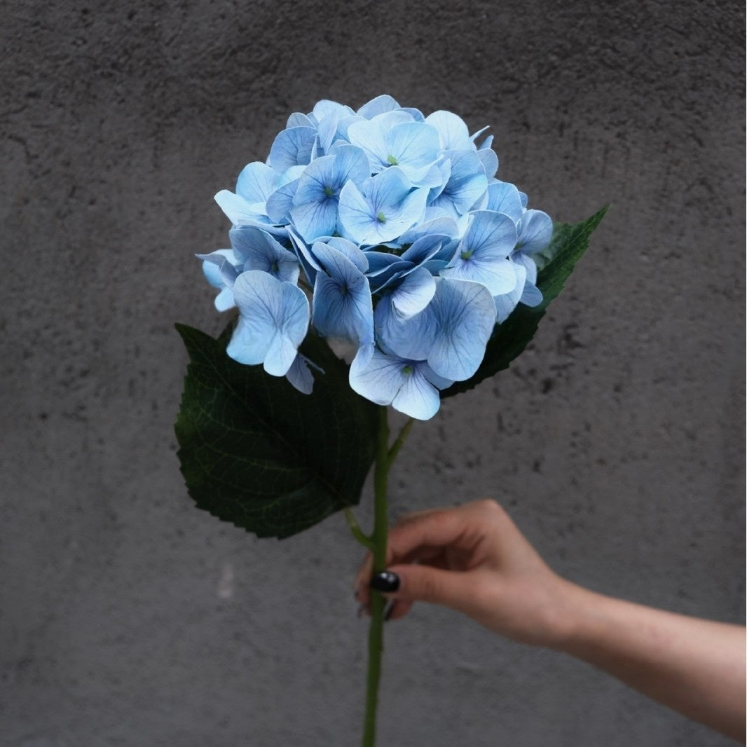 Sky Blue Faux Flower Stem | Elegant Single Bloom for Home Decor FS-1009A