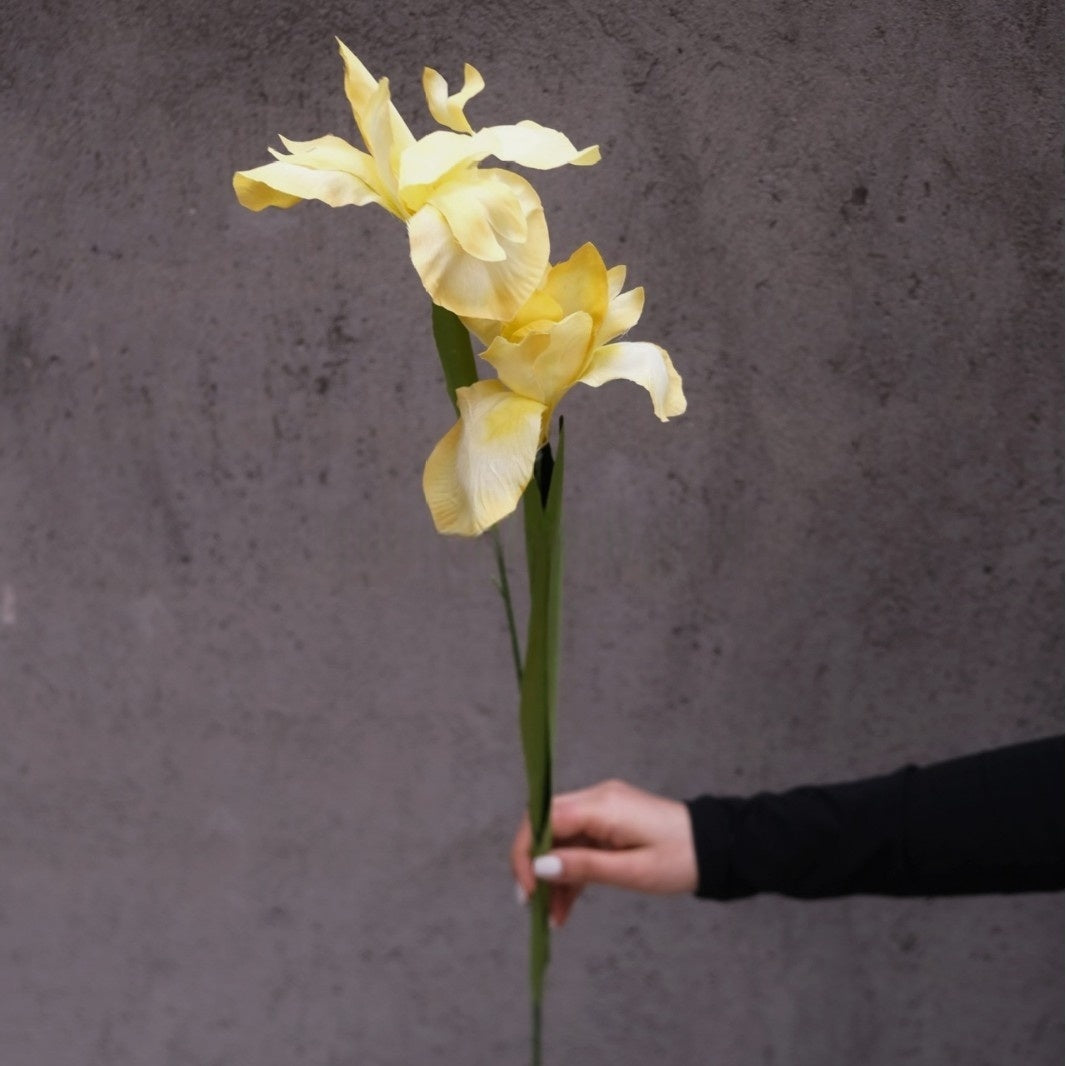 Yellow Green Faux Flower Stem | Single Bloom for Modern Home Decor FS-1006A