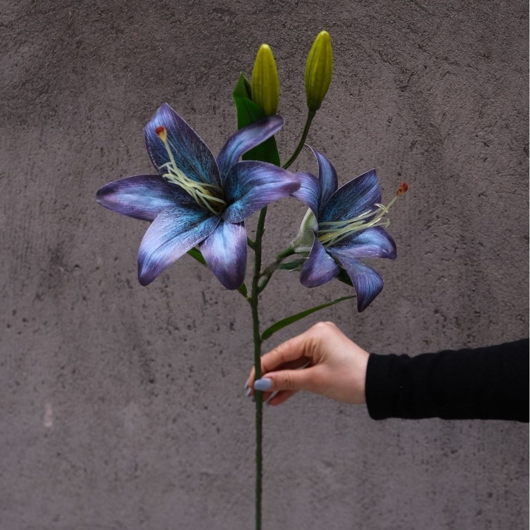 Purple Faux Flower Stem | Elegant Single Bloom for Home Decor Display FS-1004A