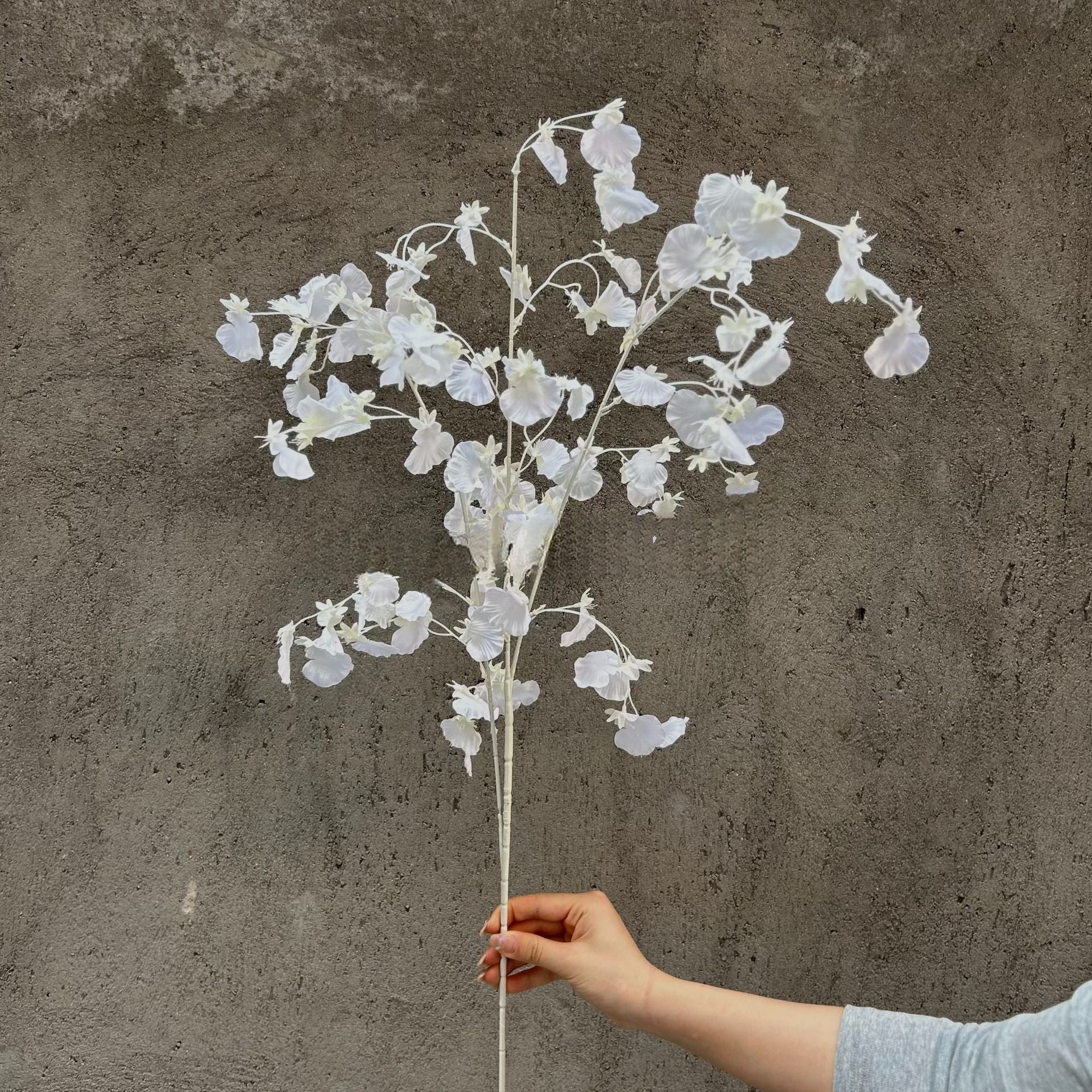 Elegant White Artificial Flower Stem | Simple Faux Floral for Interior Design FS-1003B