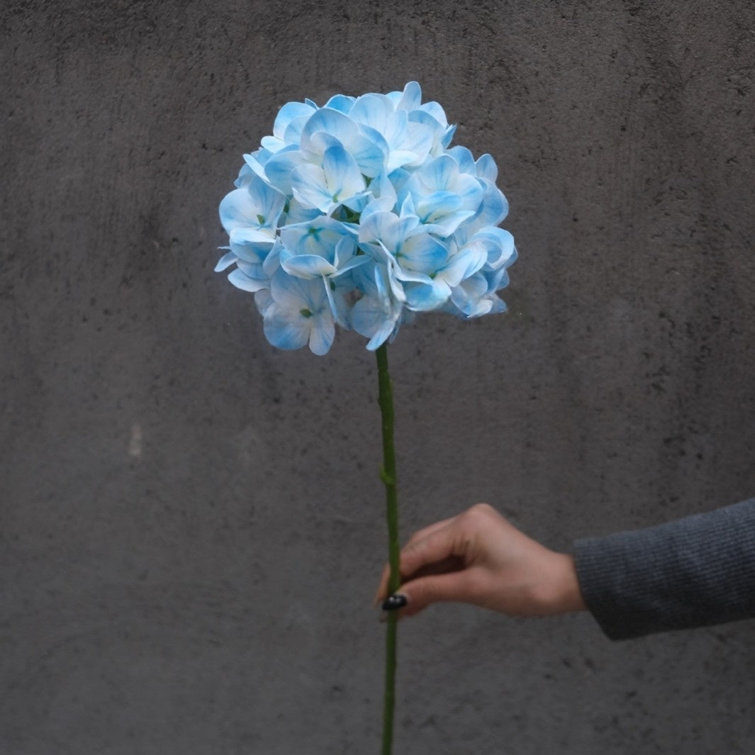 Sky Blue Faux Flower Stem | Elegant Single Bloom for Home Decor FS-1009A