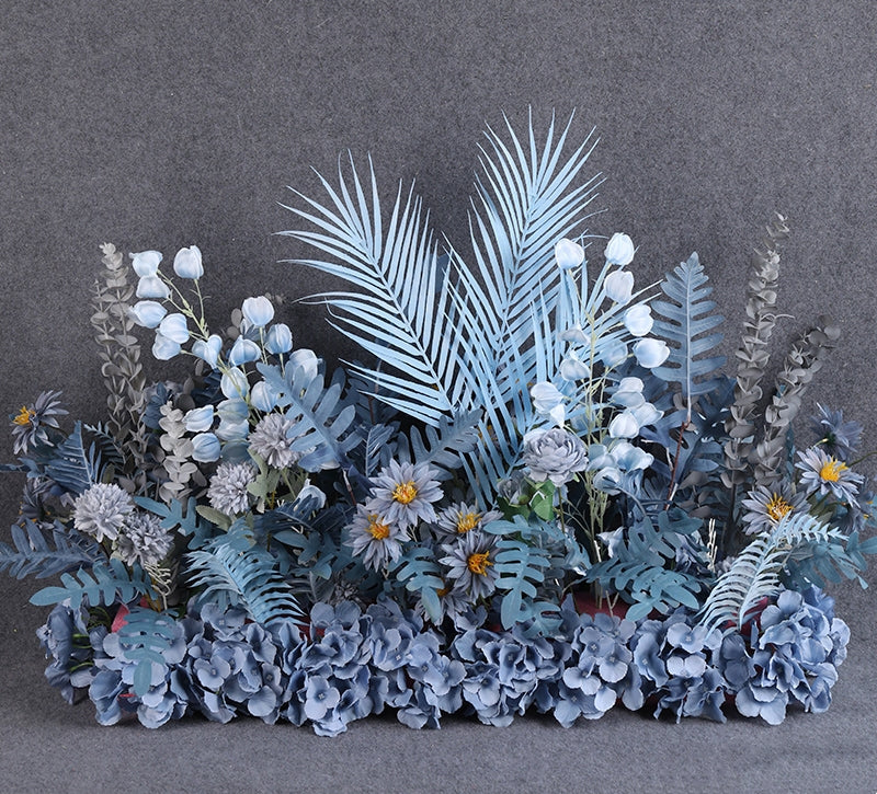 우아한 파란색과 흰색 꽃 장식 결혼식 아치, 인공 꽃 배열, 의식 배경 및 이벤트 장식 FA-211