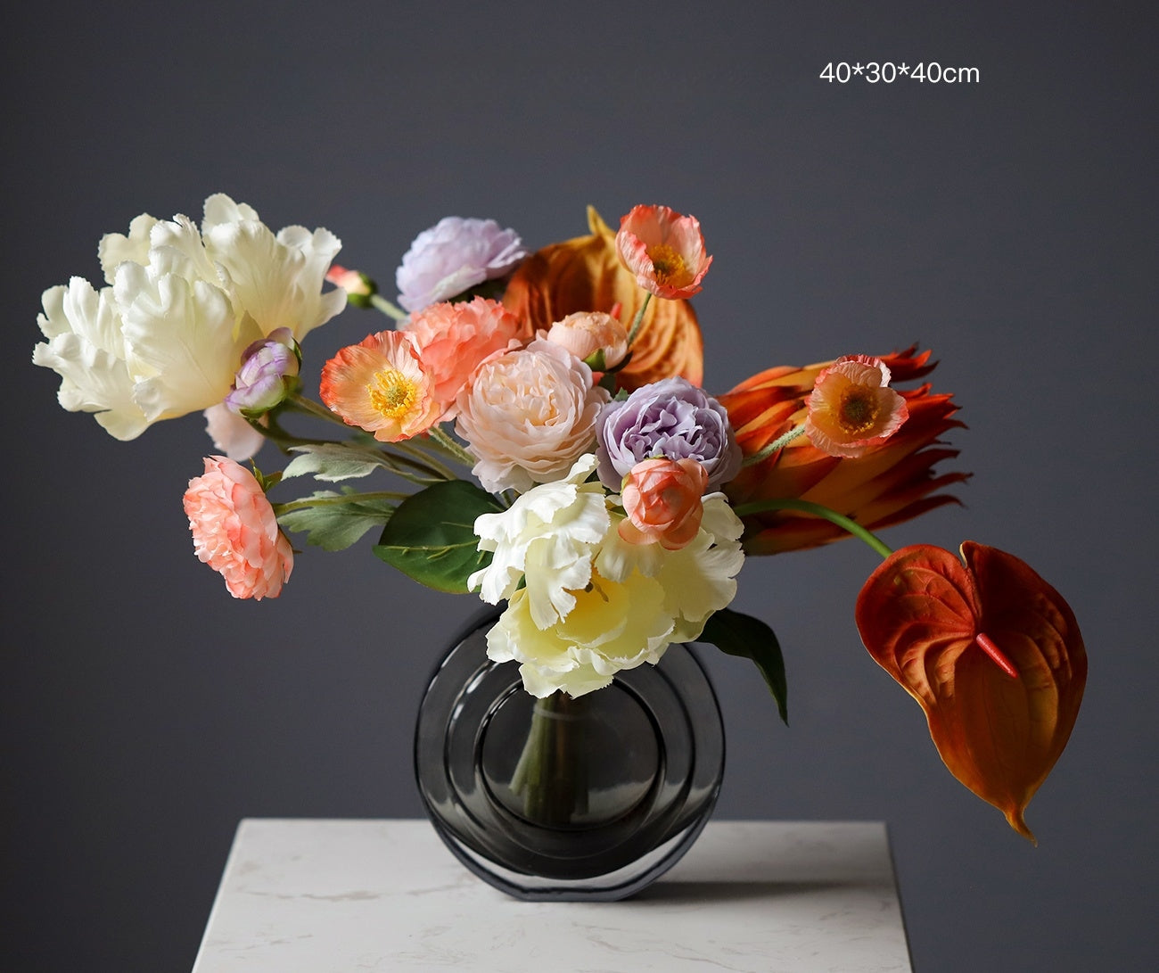 Nordic-Style Artificial Bridal Bouquet | Faux Flower Arrangement for Wedding & Photography Props VB-217 (Without Vase)