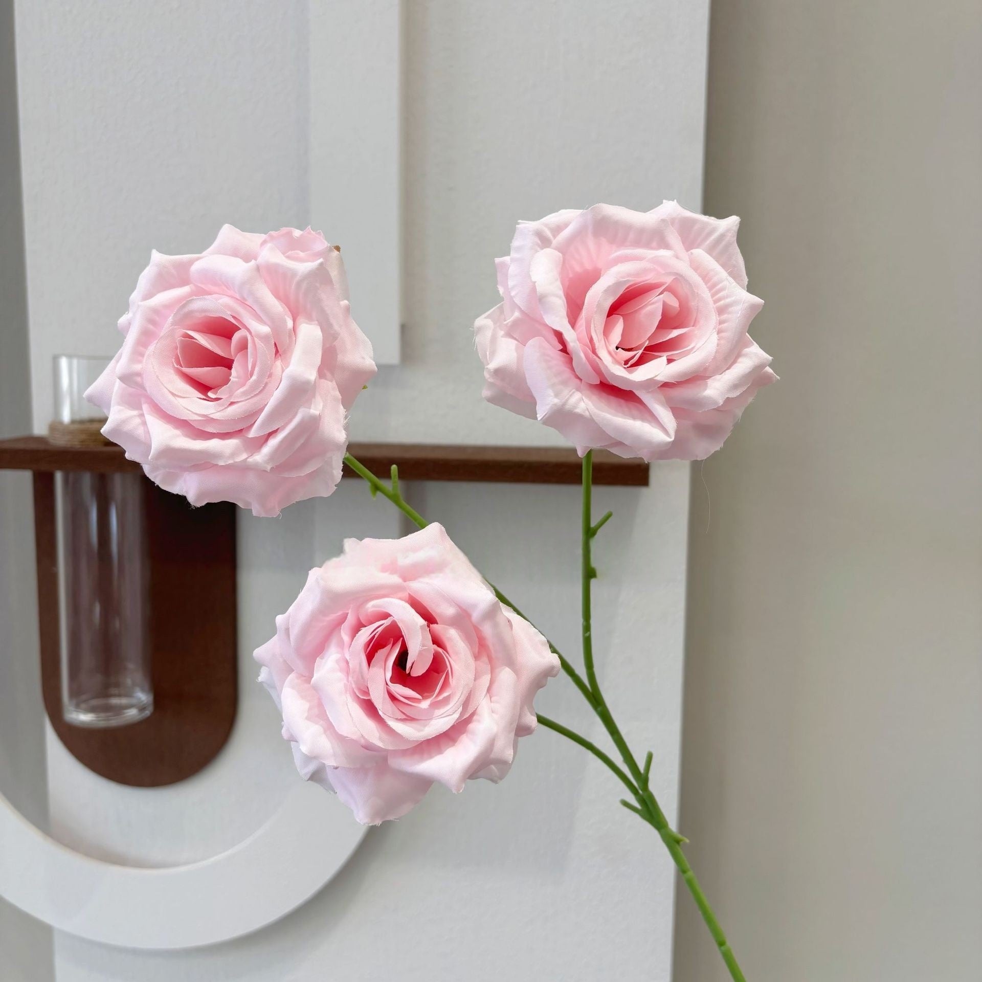 Three Head Diamond Rose Stem – Leafless Artificial Rose for Home Decor & Event Styling FS-1020