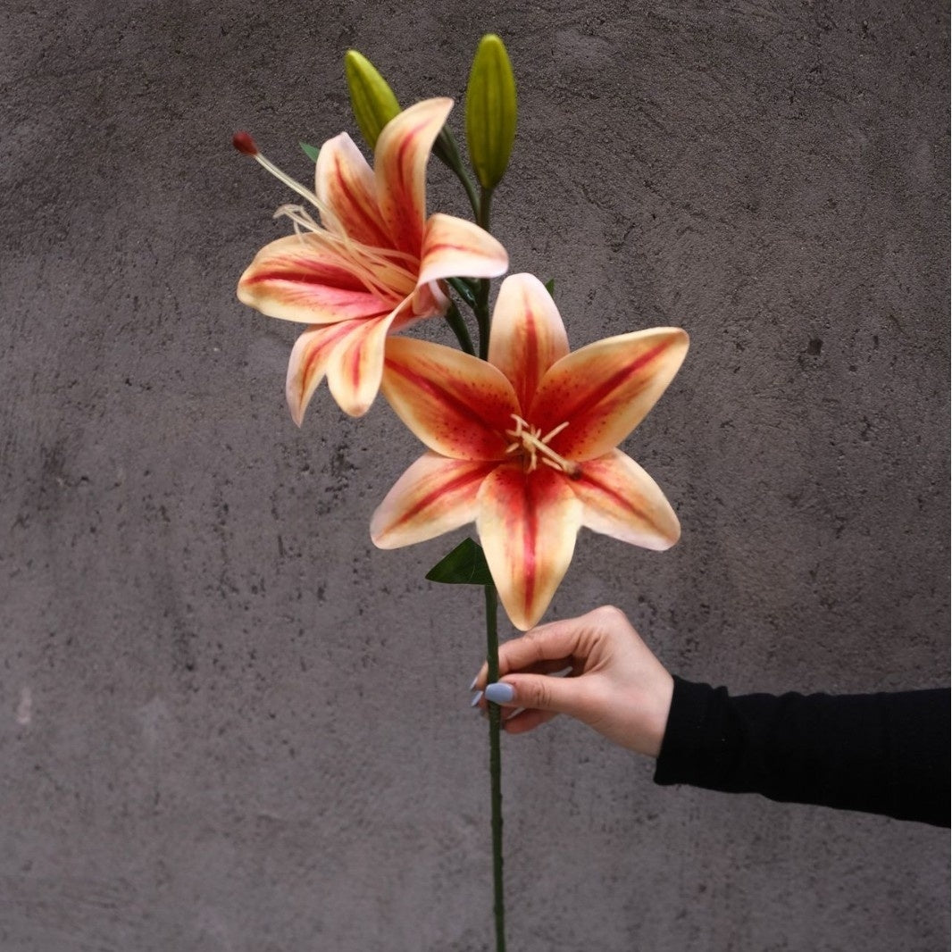 Warm Autumn Orange Silk Flower | Lifelike Faux Stem for Cozy Home Styling FS-1011B