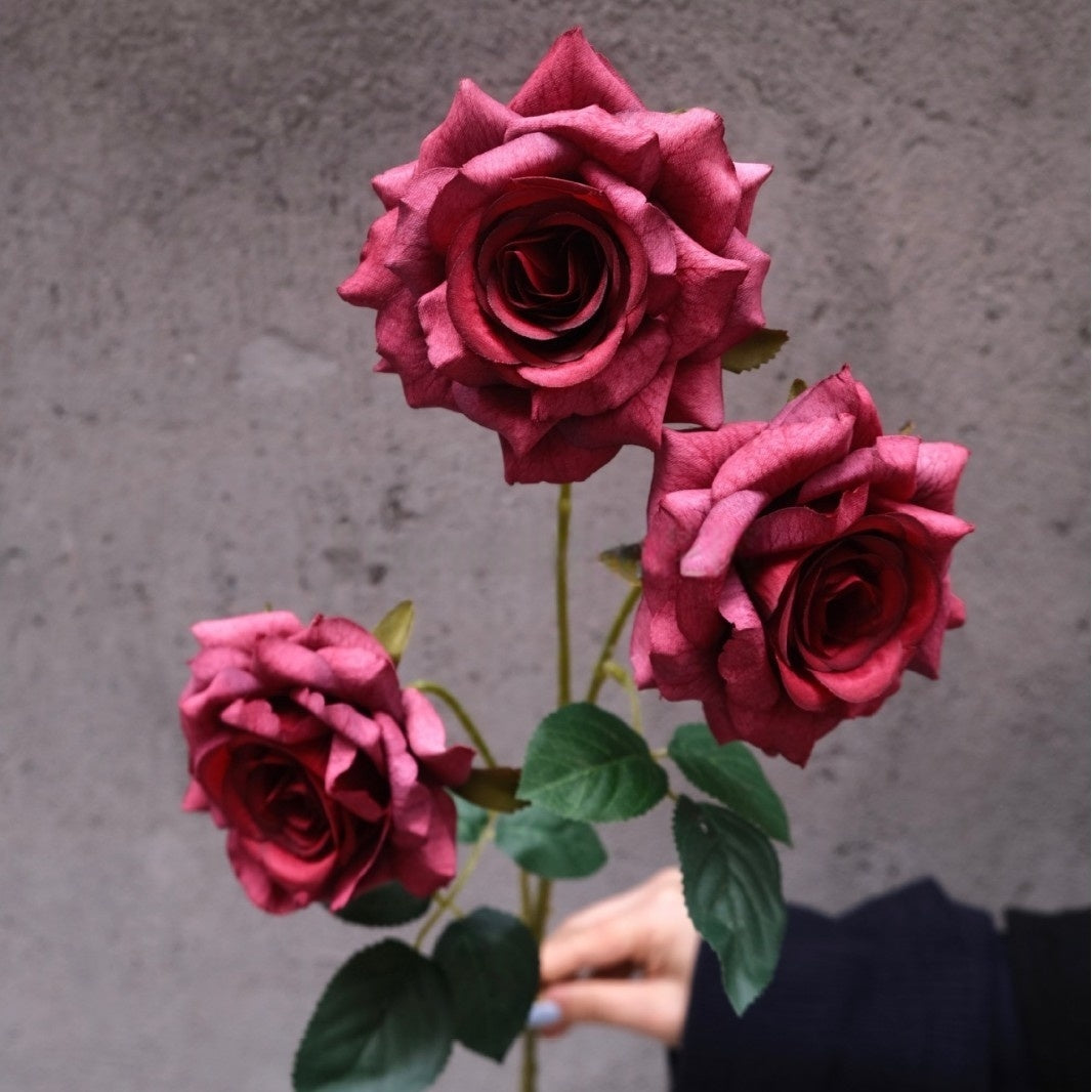 Elegant Red Faux Rose Stem | Home Decor or Event Styling Flower FS-1005B