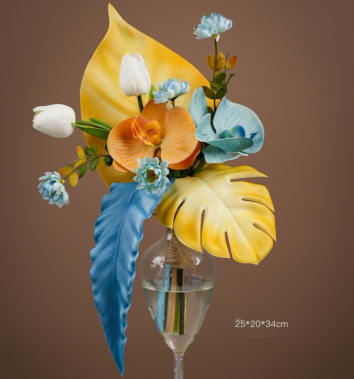 Modern Artistic Faux Floral Arrangement | Luxury Designer Artificial Flowers for Home, Hotel & Event Display VB-213 (Without Vase)