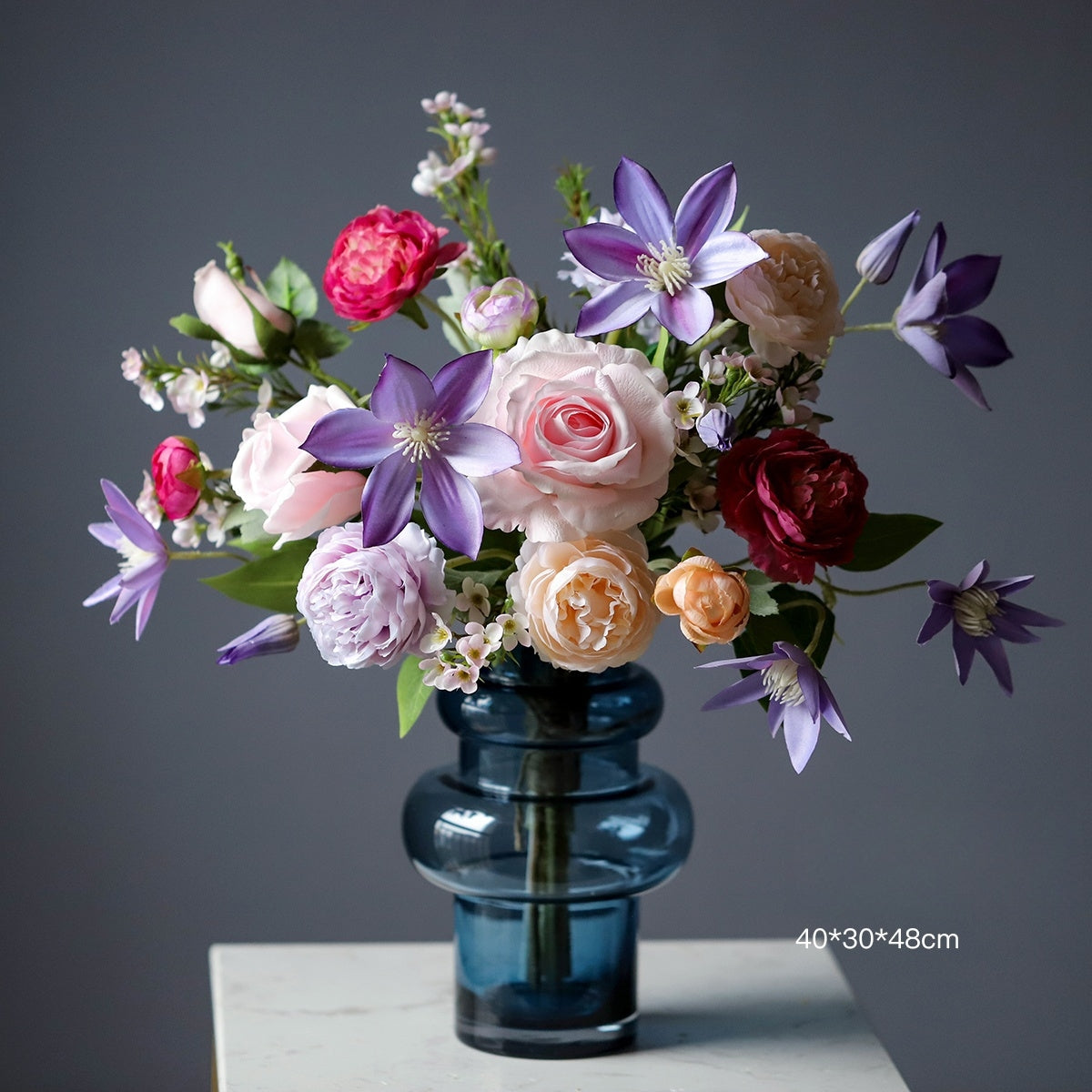 Nordic-Style Artificial Bridal Bouquet | Faux Flower Arrangement for Wedding & Photography Props VB-217 (Without Vase)