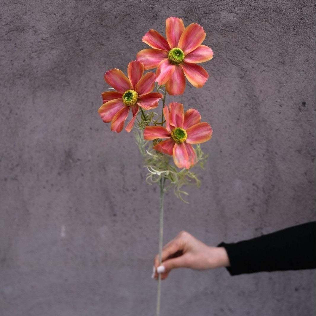 Warm Autumn Orange Silk Flower | Lifelike Faux Stem for Cozy Home Styling FS-1011B