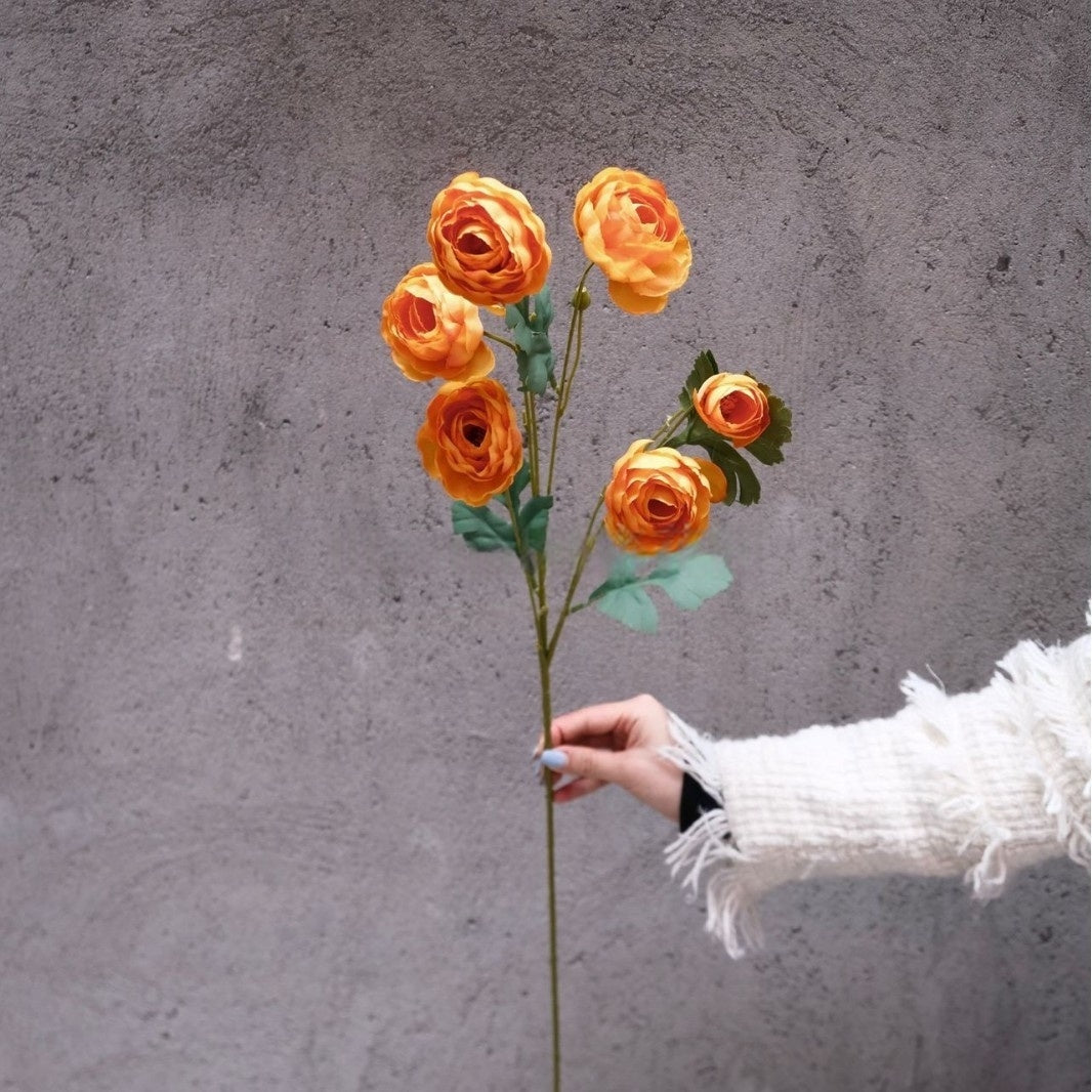 Sunset Orange Artificial Flower Stem | Statement Bloom for Modern Vases FS-1014B